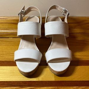 nine west wedges - size 6.5 - white wedges